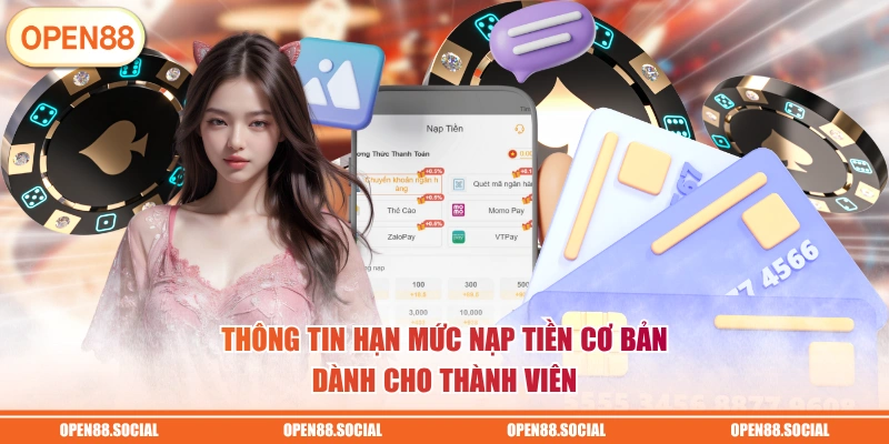 Thông tin hạn mức nạp tiền cơ bản dành cho thành viên 